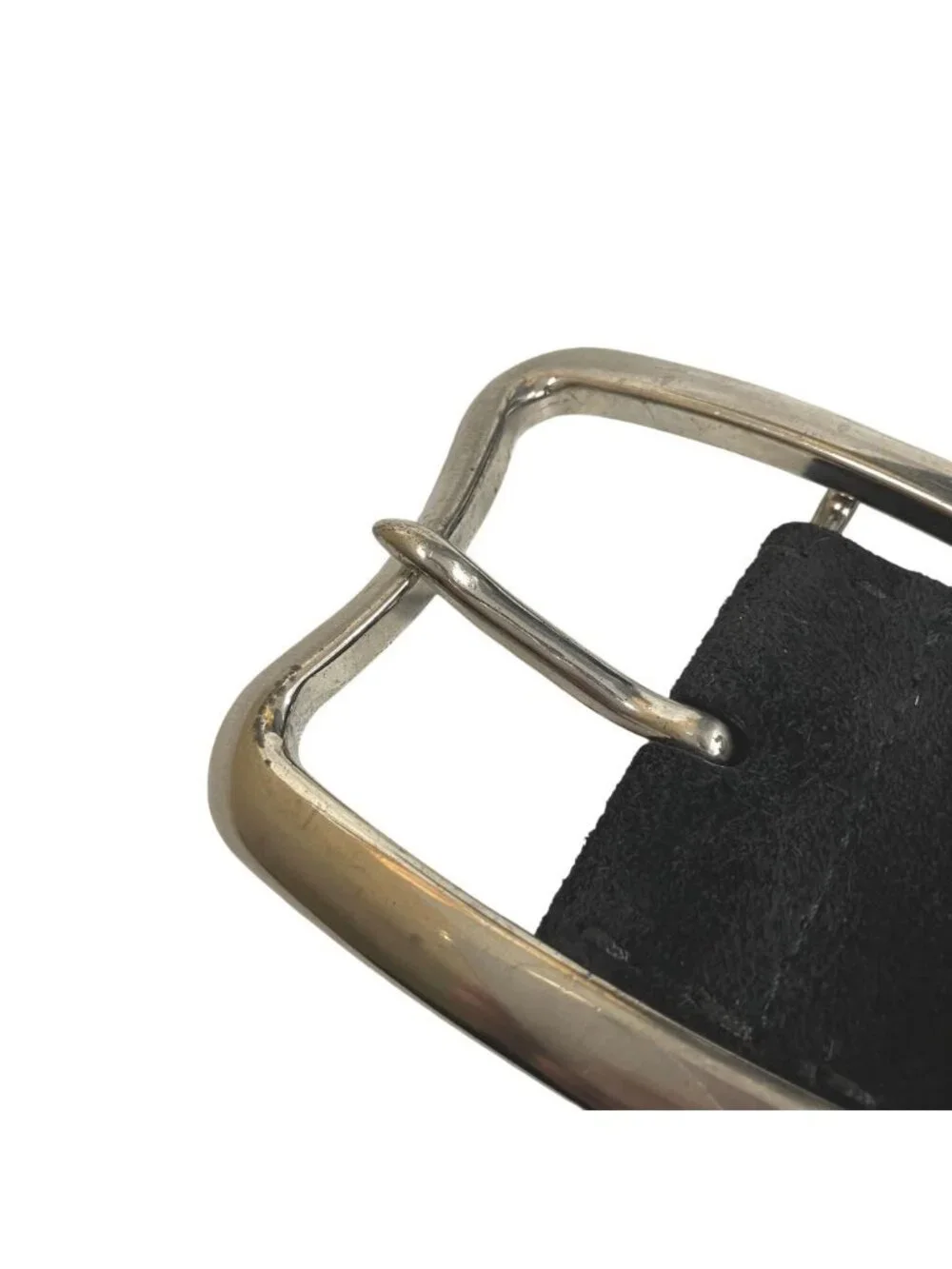 Prada Wide Belt Buckle Suede Leather Waist 85/34 Black
